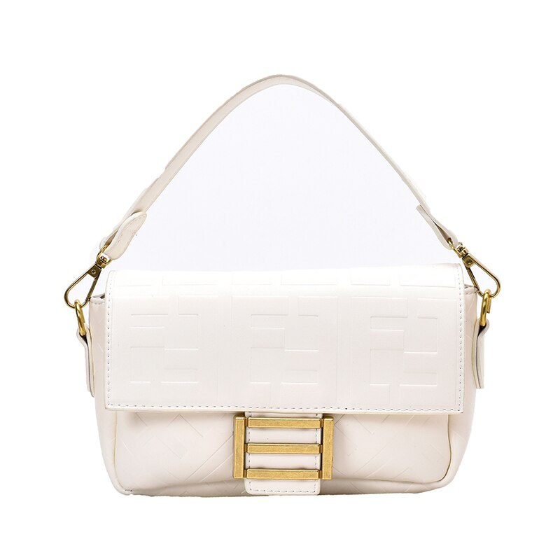 Toposhine Ladies Plaid Flap Bag Handbags Women Bags Small Day Clutch Gold Chain Girls Crossbody Bags: White