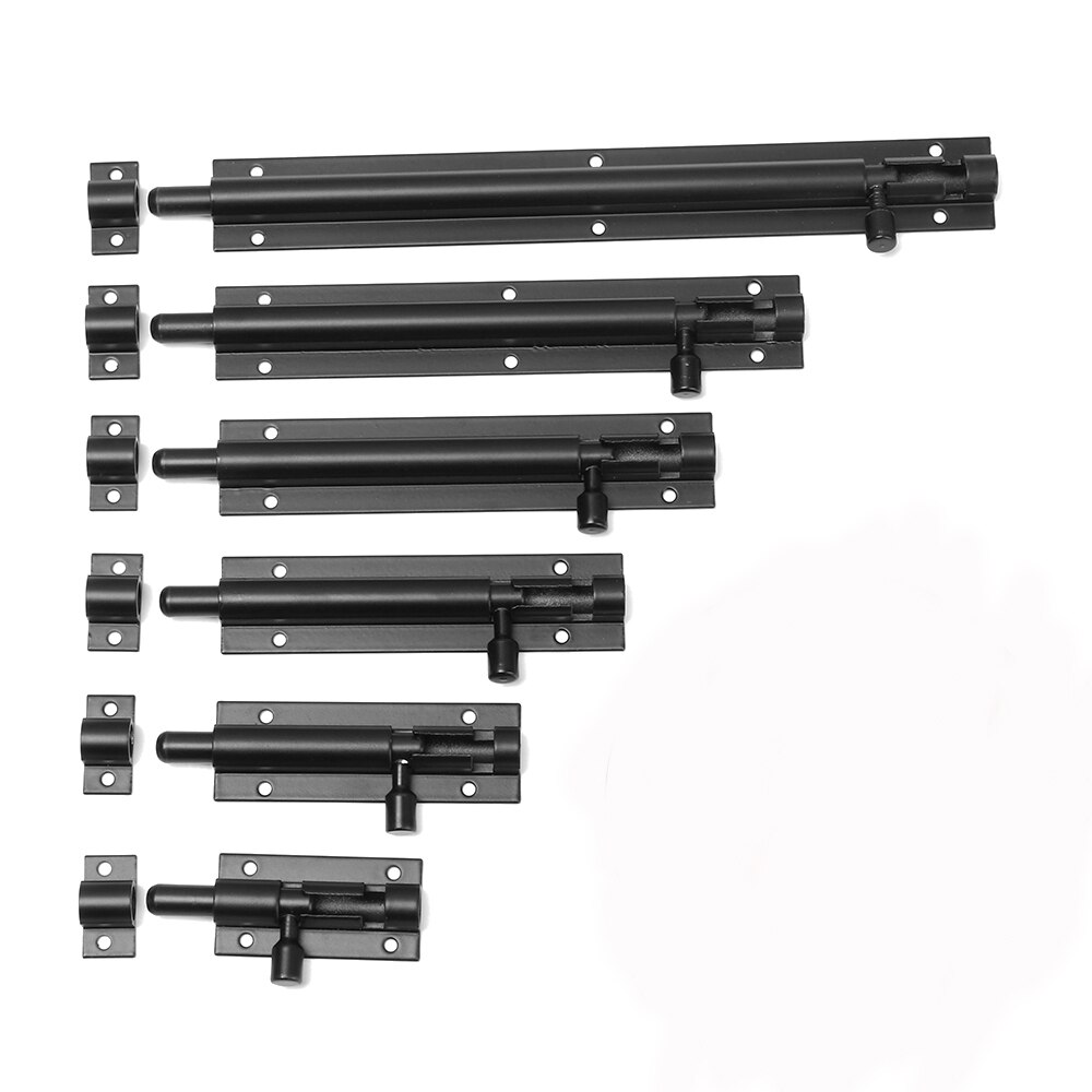2-8" Heavy Window Catch Lock Duty Large Garden Gate Shed Sliding Door Tower Bolt Latch Home Furniture Hardware Accessories: 4inch / black