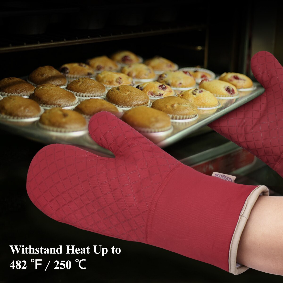 Set Of Oven Mitt And Heat Resistant Pot Holder Pad Protective Oven Gloves The Goods For Kitchen Gadgets Party Year Xmas