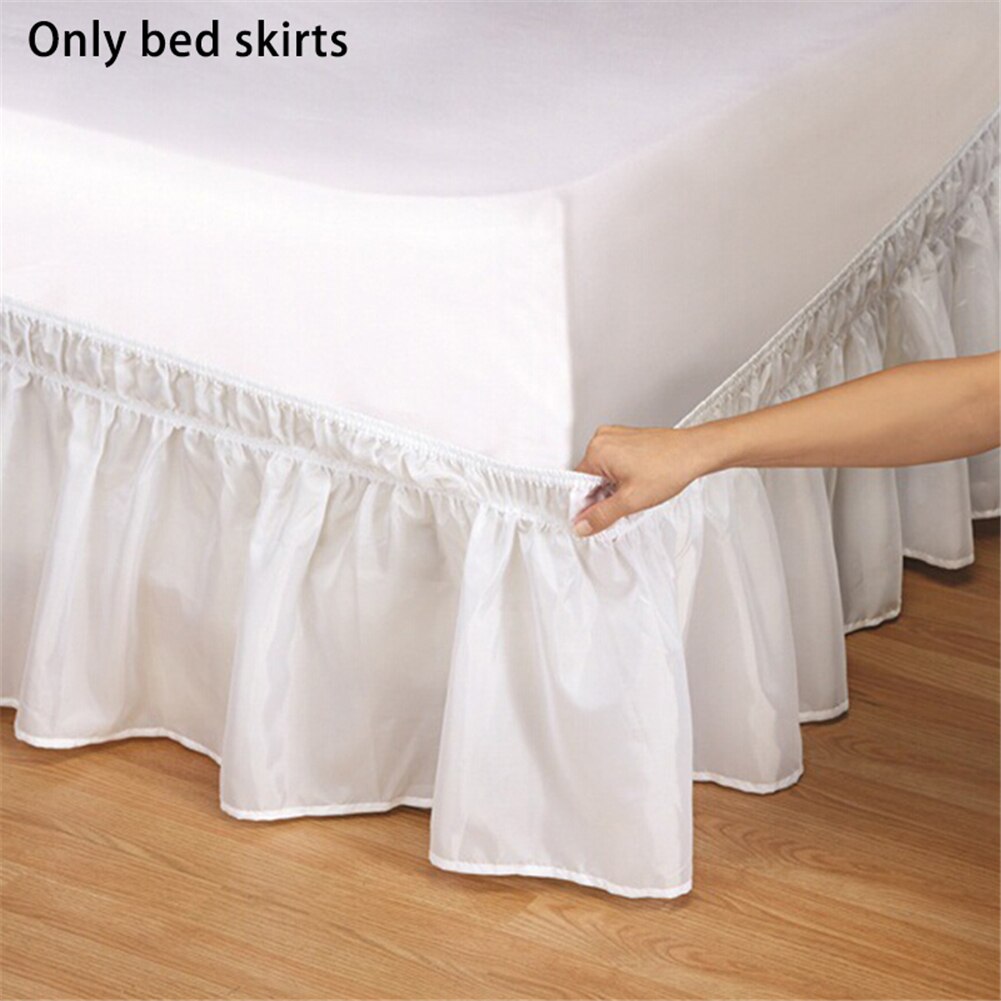 Ensfarvet børstet stof prinsesse sengetæpper uden sengeflade elastik bånd seng nederdel to størrelse 38cm højde sengetæppe