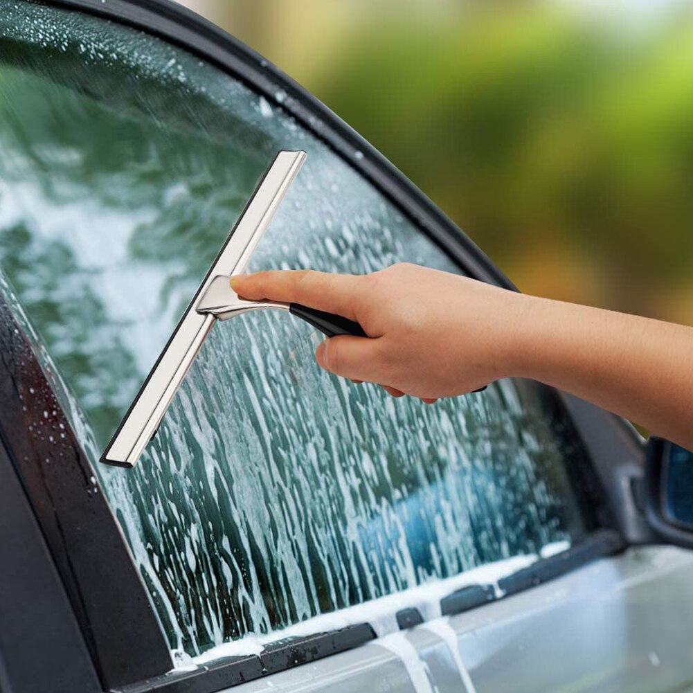 Shower Squeegee Scraper Showers Spatula Bathroom Glass Squeegee Cleaner Car Mirror Window Wiper Stainless Steel Squeegee