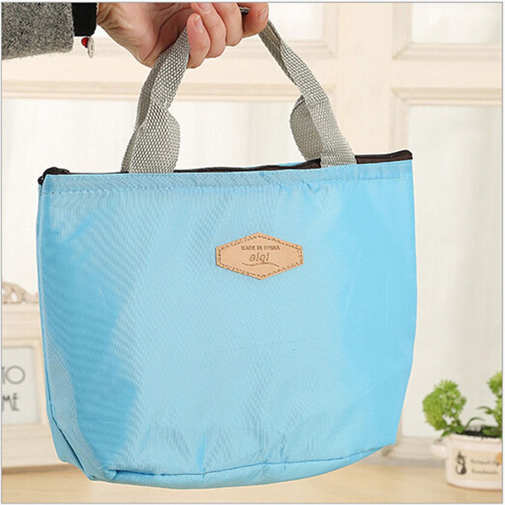 Geïsoleerde Tinfoil Aluminium Koeler Thermische Picknick Lunch Tas Waterdichte Reizen Tote Doos Mode 4 Snoep Kleuren: Blauw