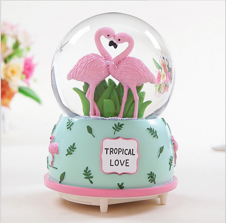 Crystal Ball Music Box Glowing Snowflakes Music Box Valentine's Day Student Day Girlfriend