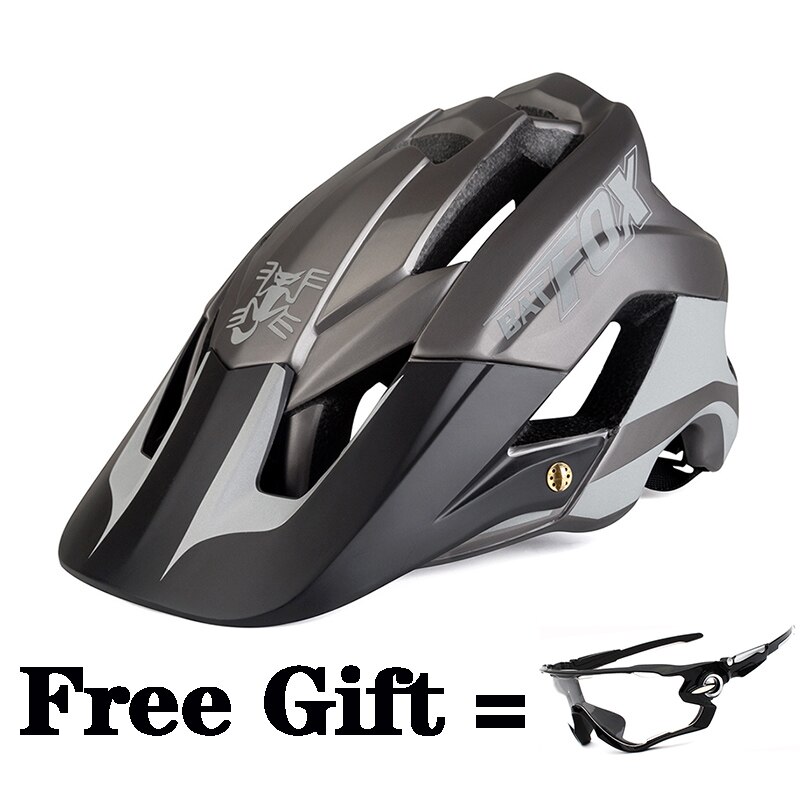 BATFOX Bike Helmet Night Reflective Cycling Helmet MTB Casco Bicicleta MTB Bicycle Helmet Capacete Ciclismo Cycle helmets: M776-Titanium-2