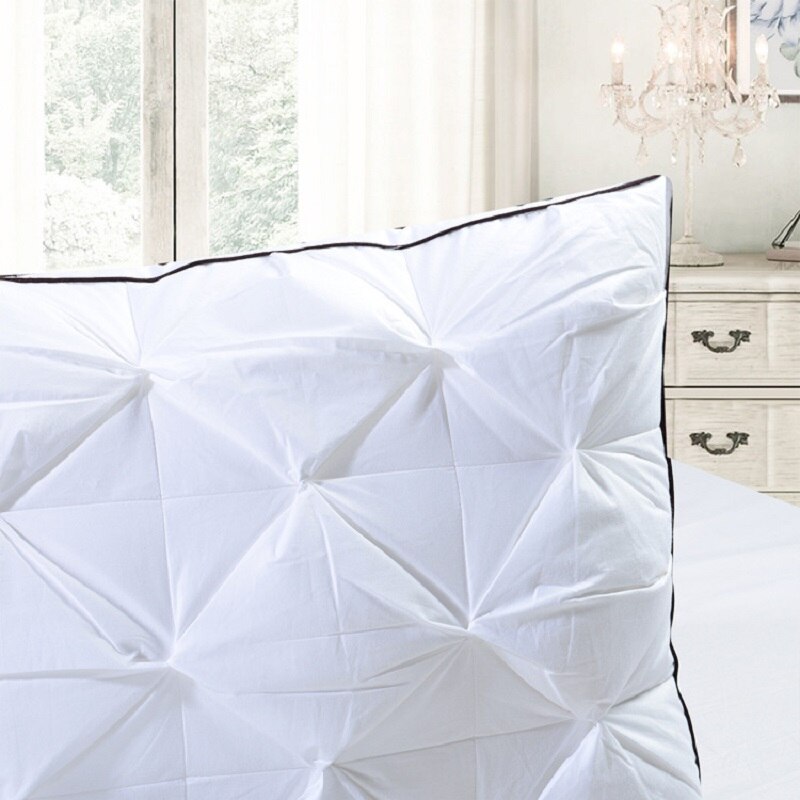 Donzen Kussen Super zachte Witte Eend/Gans nekkussen Standaard Antibacteriële Elegante Huis Textiel Katoenen Beddengoed Kussen