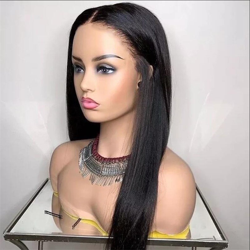 Natural Skin Hairline Synthetic Wig for Women Middle Part Heat Resistant Fiber Natural Looking Wig Machine Made Wig