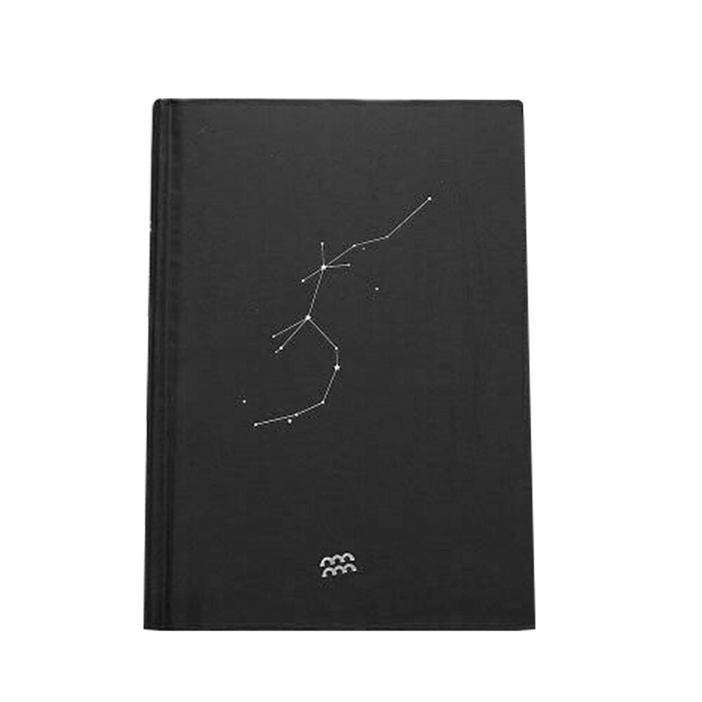 1x 12 konstellation sort hårdt omslag journal notesbog foret papir dagbog planner tilfældige farve notesbøger
