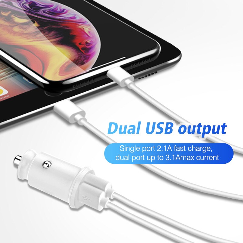 ANMONE Mini Schnelle Dual USB Auto Ladegerät Adapter 3,1 EINEN Schnellen Ladung Auto Telefon Ladegerät Für Tablette praktisch Auto-ladegerät