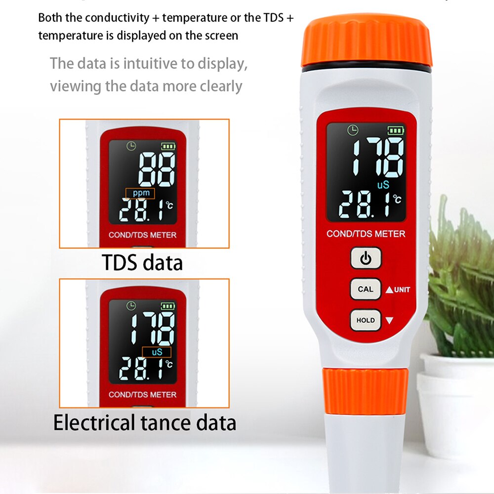 Digital Water Detector Conductivity Analyzer Meter Dissolved Solid TDS/COND TEMP Temperature Tester Total