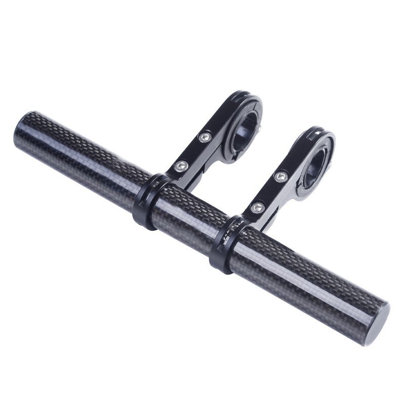 Bike Handlebar Extender,Carbon Fiber/ Aluminum Alloy Clamp Bicycle Handlebar Extension Bracket for Flashlight, GPS, Mobile Phone: Carbontube black20cm