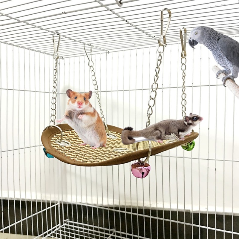 Hamaca mascota ratones hámster rata roedores jaula de cama colgante pequeño columpio para mascota nido juguetes ventilado fresco primavera y verano