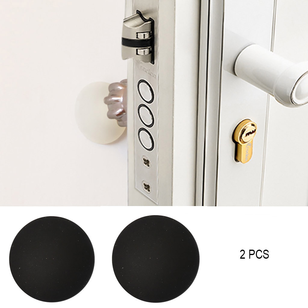 2pc Self Adhesive Rubber Round Home Back Door Crash Pad Wall Protector Door Stopper Protect Handle Bumper Guard Stopper