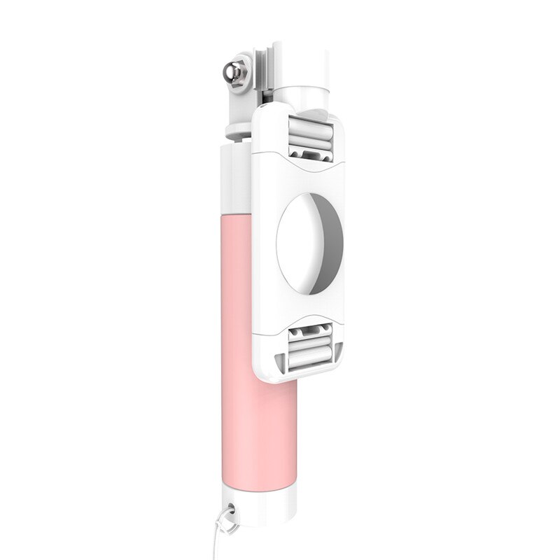 RAXFLY Wired Selfie Stick Voor iPhone 6 6 s Plus 5 s SE Opvouwbare Statief Spiegel Selfie Stick Voor Samsung huawei Android Mobiele Telefoon: Pink