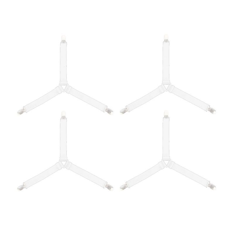 4 pièces/ensemble coin réglable élastique lit porte-feuille attache de matelas attaches couverture couvertures pinces feuille sangle de maintien: WHITE