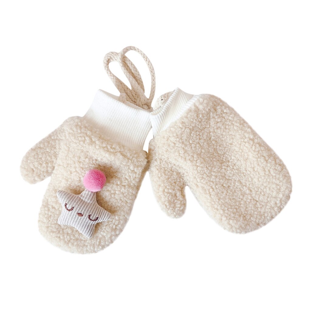 Baby Zeug Zubehör Kleinkind Baby Jungen Mädchen Karikatur Voll Finger Winter warm Verdicken Gestrickte Fäustlinge Handschuhe Перчатки