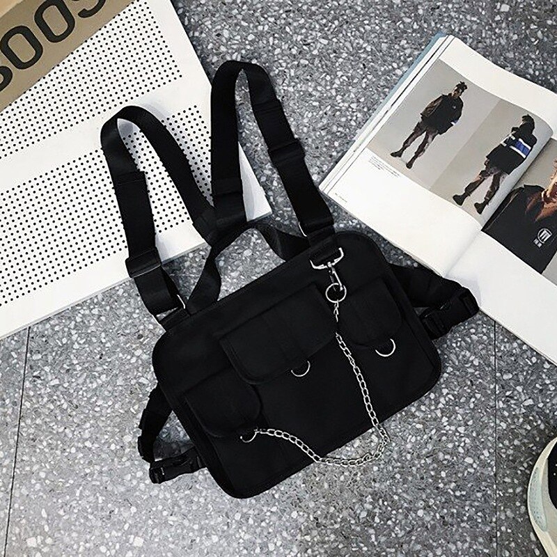 Sac de poitrine pour hommes Hip Hop harnais poitrine plate-forme sac gilet Streewear femmes sac à bandoulière poitrine paquet taille Pack