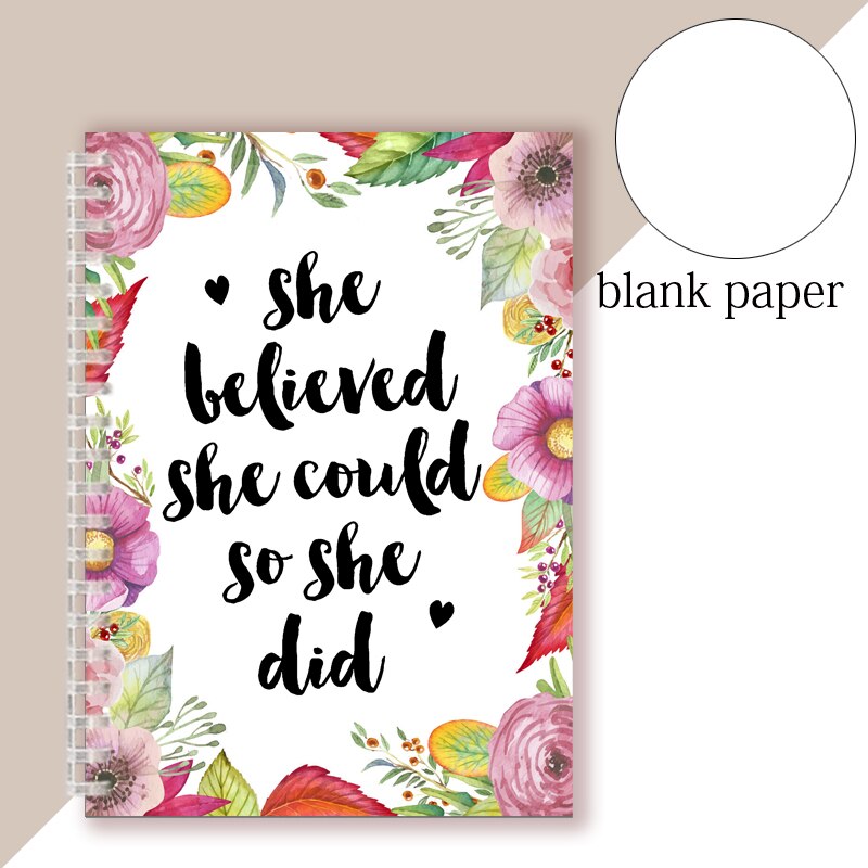 Citation inspirante-elle croyait qu'elle pouvait ainsi qu'elle l'a fait-cahier à spirale carnet de notes Romance bloc-notes pour Couples filles foi: 2