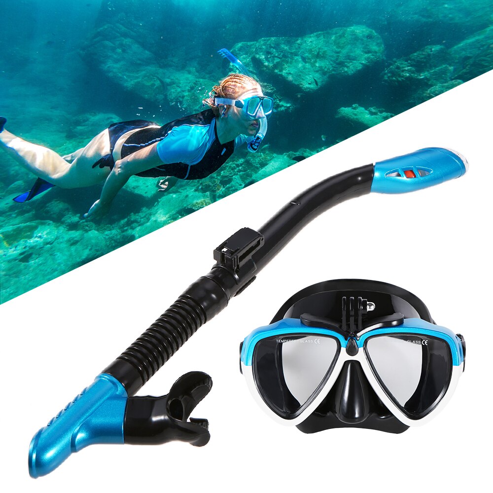 G2RISE SN02 Adult Snorkel Set, Diving Mask, Diving Goggles, Dry Snorkel Equipment with Breath, Easy Airflow Technology and Anti-Fog Design (Comes with an Extra Nozzle