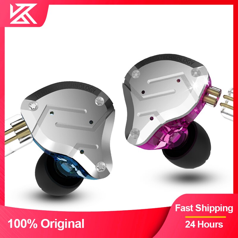 KZ ZS10 Pro Aptx HD Cable In Ear Earphones Hybrid 4BA+1DD Hifi Bass Earbuds Metal Headphone Sport