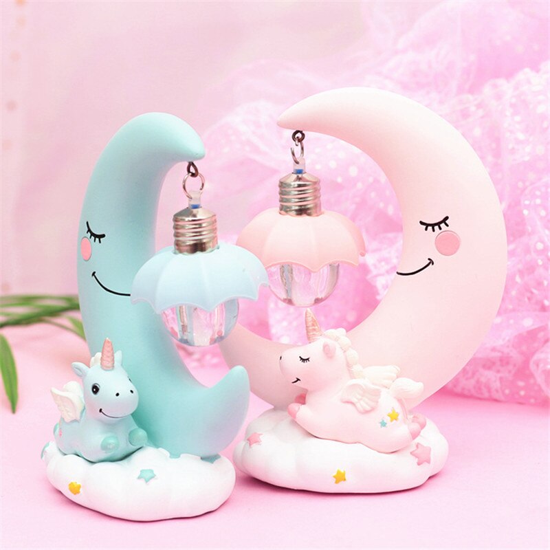 Children's Luminous Toy Decoration LED Cartoon Night light Unicorn moon light children baby room display lamps girls cute