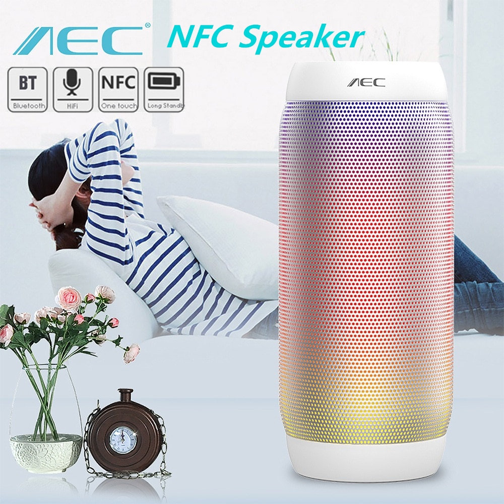 NFC Wireless Speaker BQ 615 Pro Speaker Portable Bluetooth LED 360 Stereo Surround Sound Loudspeaker Bass Subwoofer FM Radio TF