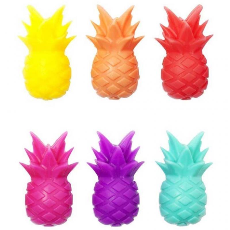 6 Stks/set Gewijd Wijn Glas Herkenner Siliconen Label Ananas Vormige Wijn Bril Marker Stickers Bar Accessoires