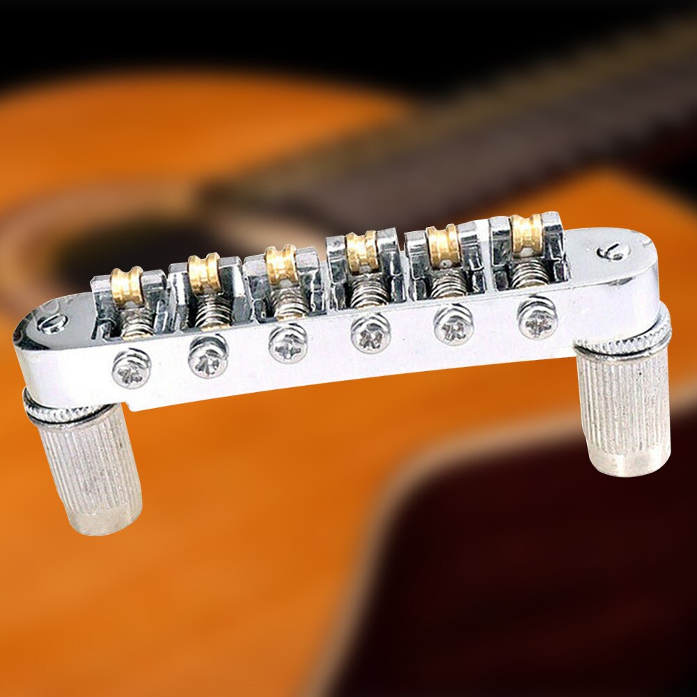 Elektrische Gitaar Bridge Vervanging Verstelbare Roller Installeren Met Schroeven Staart Onderdelen Tune-O-Matic Muziek Zinklegering reparatie: Zilver