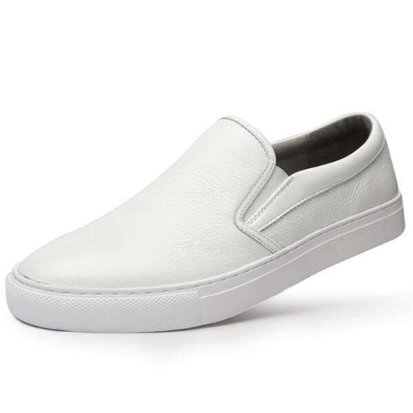 YIGER – mocassins en cuir véritable à enfiler pour homme, respirants, à la , noirs et blancs, nouveauté , , 0120: White Loafers / 6