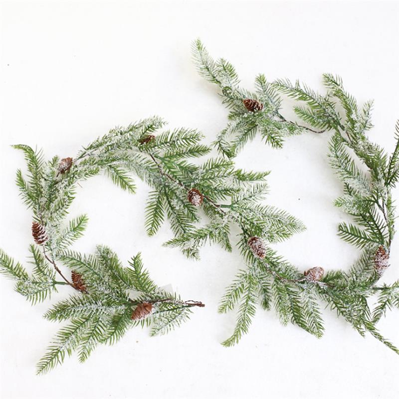 120cm(47.24in)  jul krans dekorative naturtro frostet fyr krans kunstig krans simulering fyr gren til fest