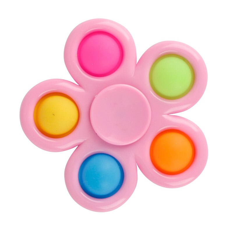 Anti Stress Controller Educational Toy Push Bubble Sensory Toy Autism Squishy Pressure Reliever Dimple Fidget Toy Spinning Top: D