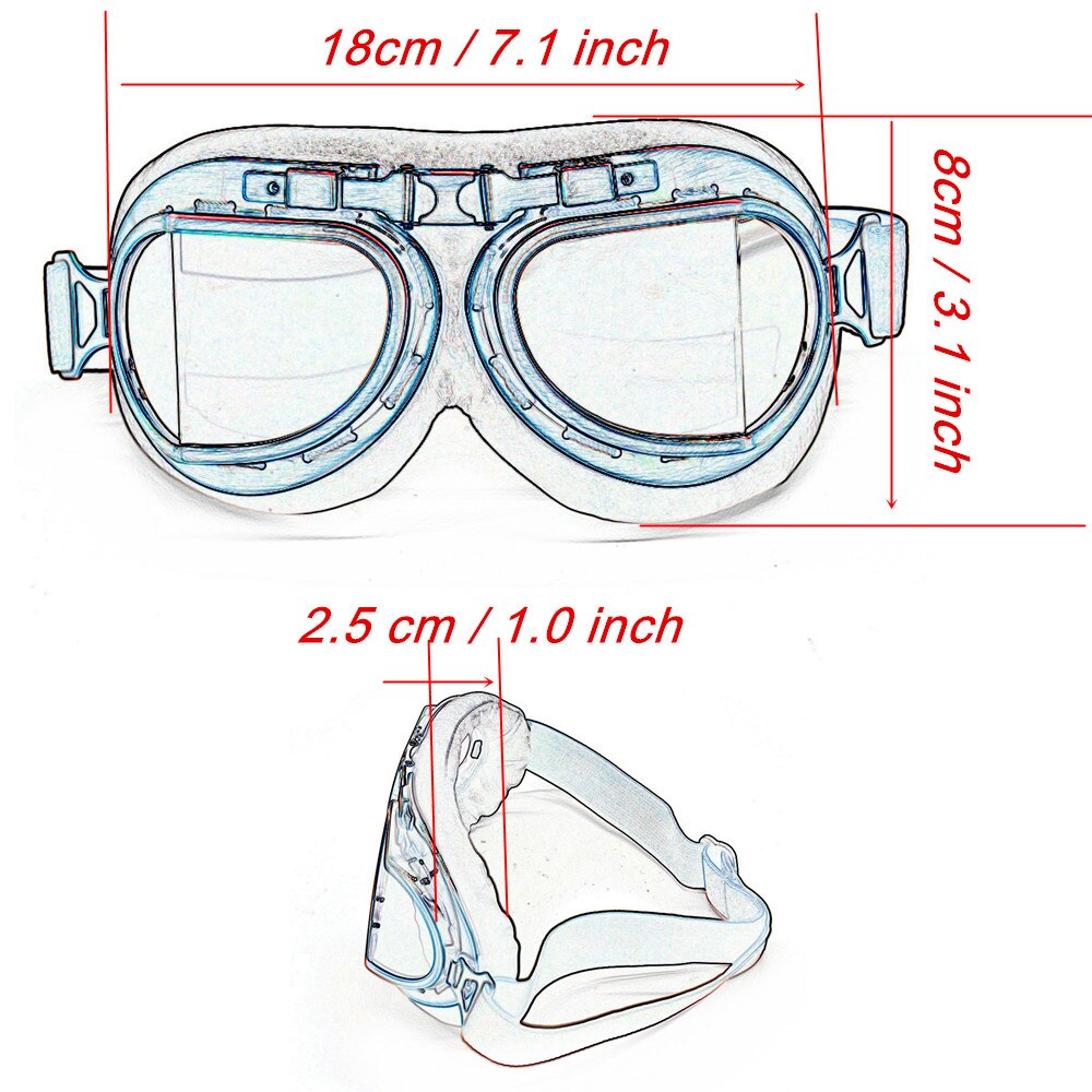 Lunettes de Moto rétro classique café racer, Vintage, pour Harley Pilot, pour casque, Protection UV
