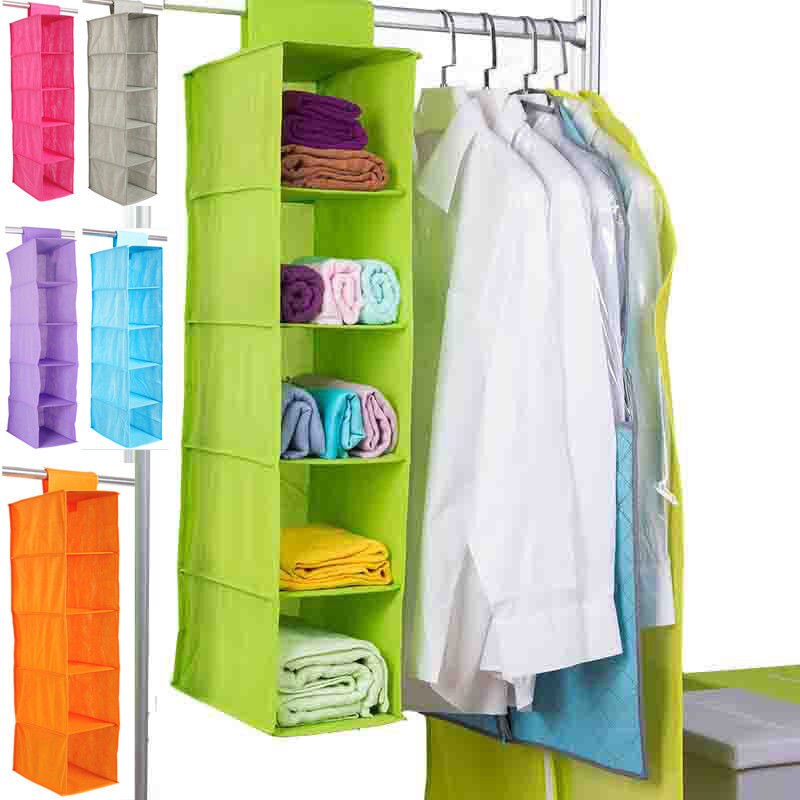 Organiseurs de vêtements suspendus | Étagère de 5, organiseurs de pantalons, support de garde-robe, Section de rangement, placard organisateur chaussures vêtements vêtement