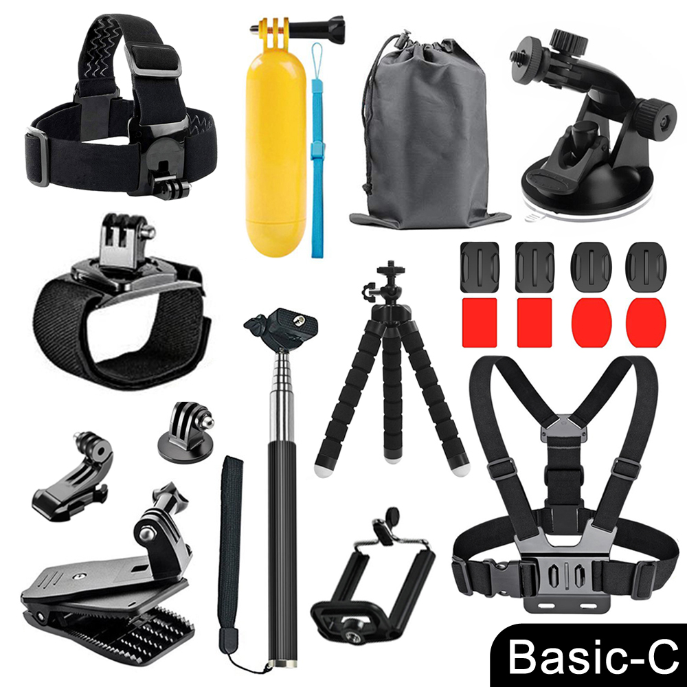 ORBMART for GoPro Accessories Set for Go Pro Hero 10 9 8 7 6 5 4 Black Mount for Yi 4k Mijia Case for Sjcam Action Camera: E2011B-C