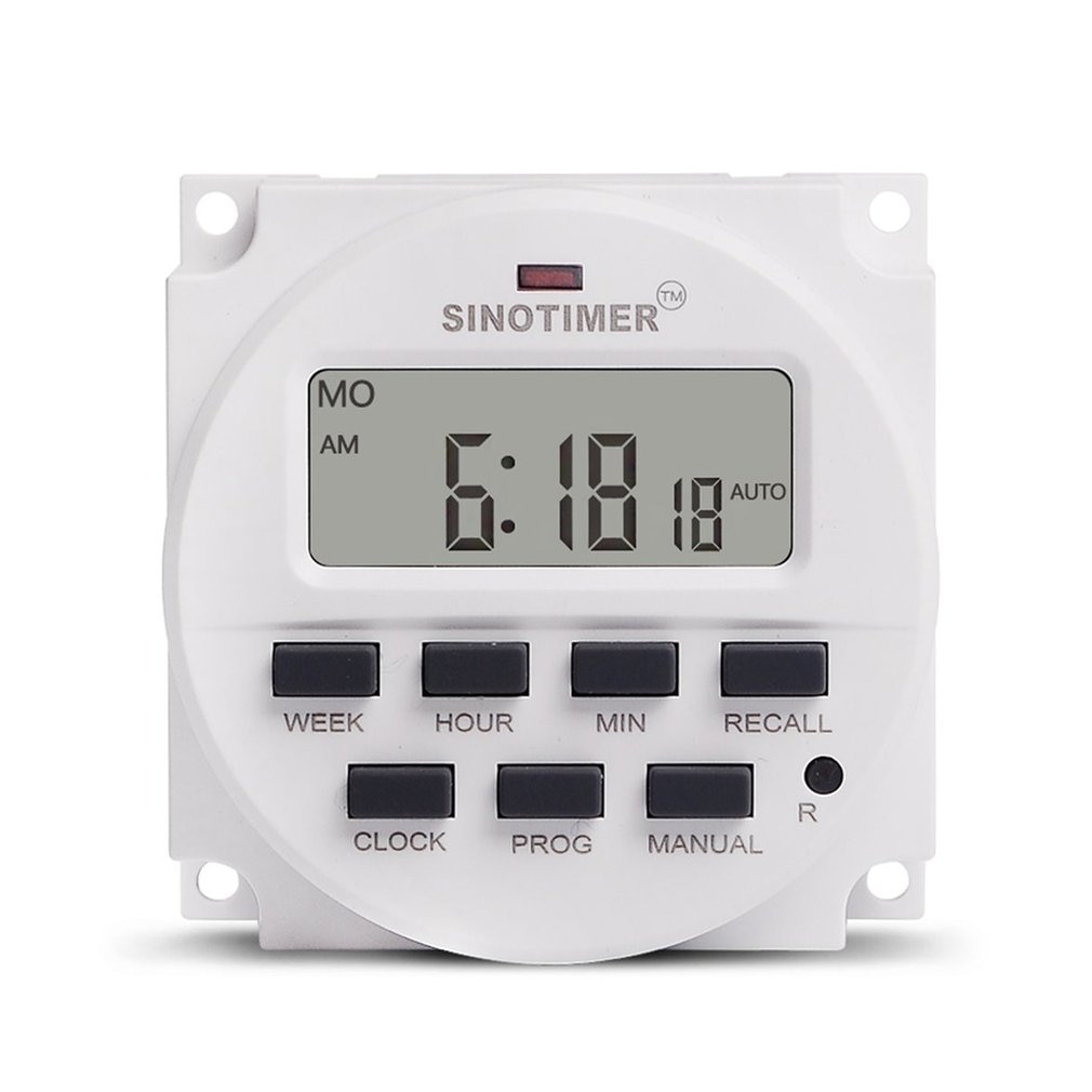 SINOTIMER AC 220V Weekly 7 Days Programmable Digital Time Switch Relay Timer Control Din Rail Mount for Electric Appliance
