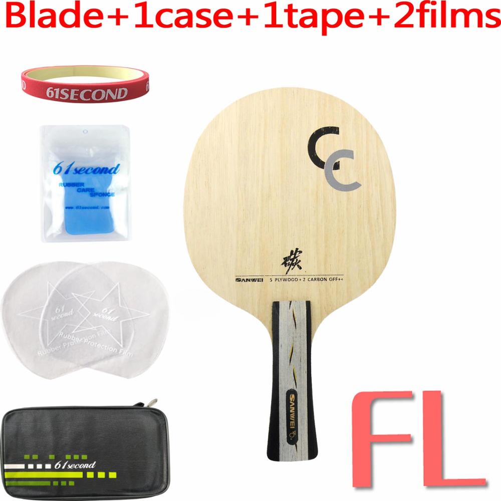 SANWEI CC Table tennis blade 5 wood+2 carbon OFF++ training without box ping pong racket bat paddle tenis de mesa: FL with F 1 case