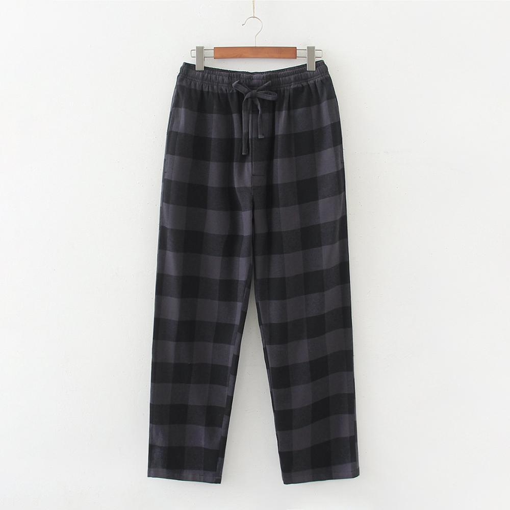 Pyjama décontracté à carreaux en coton poli pour homme, pantalon de nuit, grande taille, collection printemps-automne, S-XXL, 100kg