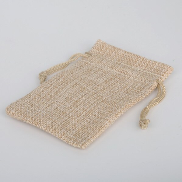 Arpillera Natural de yute, algodón y lino, bolsa de , boda, , recuerdo, cordón, joyería, muselina, Navidad, 5 uds.: 7x9cm  20g