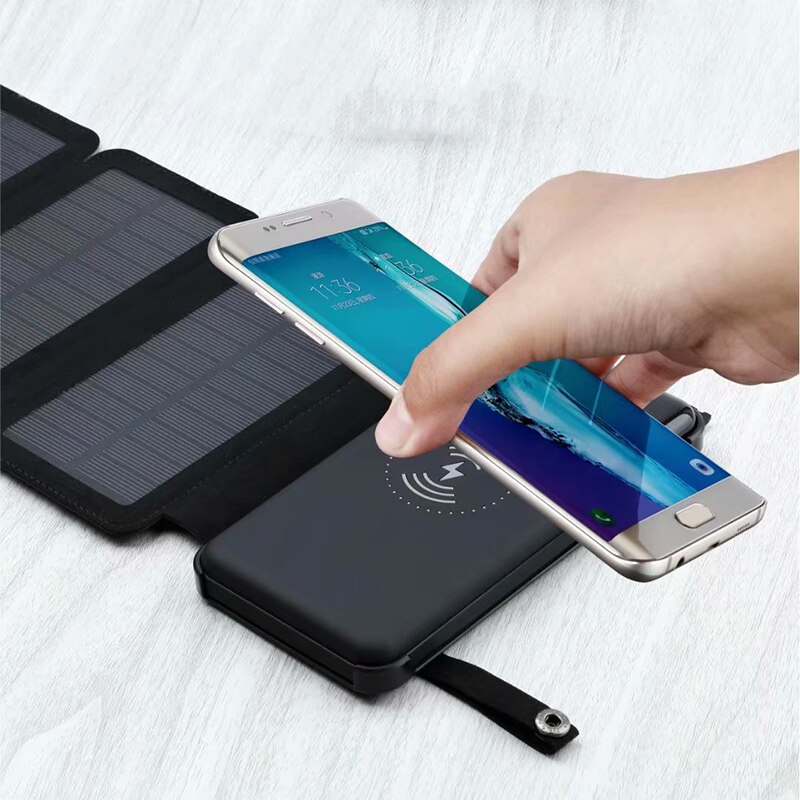 Wireless Solar Accumulatori E Caricabatterie Di Riserva Dual USB Batteria ESTERNA Impermeabile Batteria Ai Polimeri di Caricatore Solare Della Lampada Della Luce Esterna Powerbank