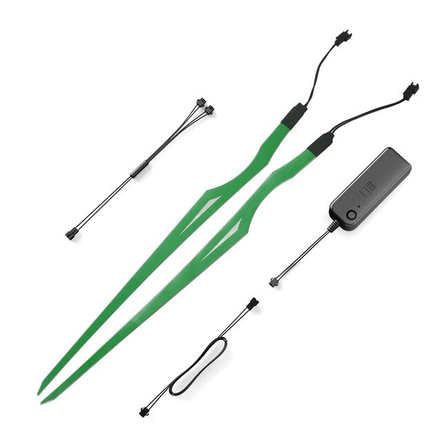 Moto casque bande lumineuse LED étanche EL lumière froide nuit conduite Signal lumineux modifié lumière casque autocollant: Green