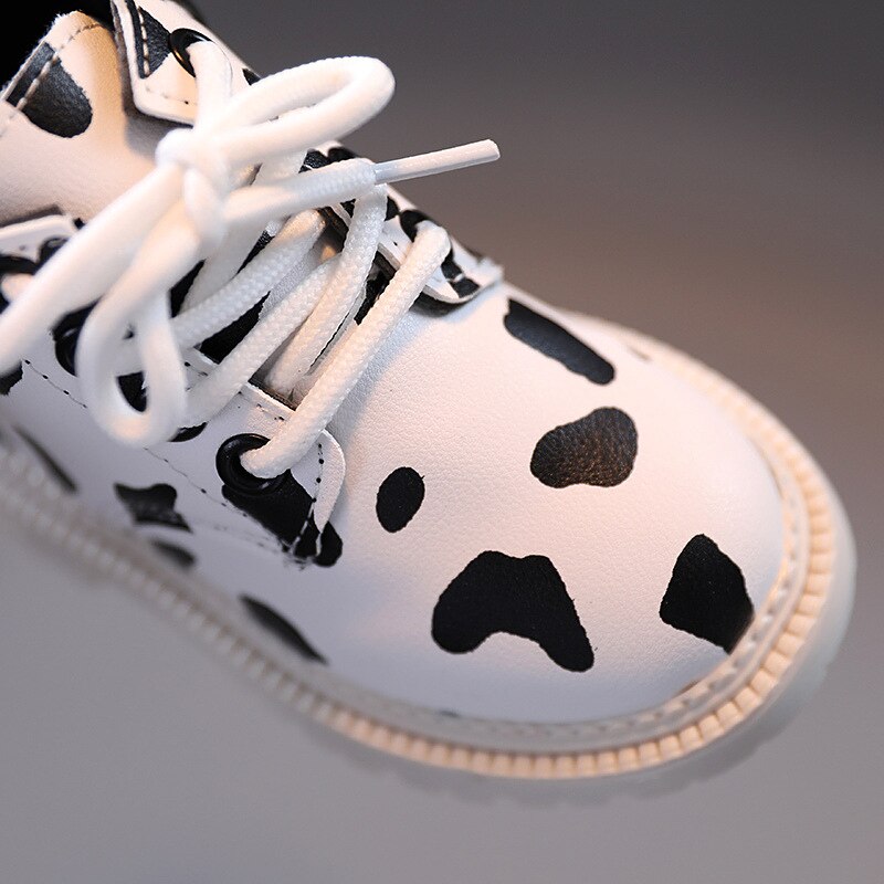 Meisjes Spotted Lederen Laarzen Non-Slip Zachte Bodem Side Rits Lederen Laarzen Waterdichte Warme Enkele Schoenen En Najaar jongens