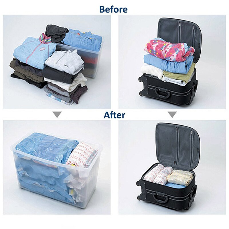 Hand Rolling Compression Storage Bags for Clothes Plastic Vacuum Packing Sacks Travel Space Saver Bags for Luggage