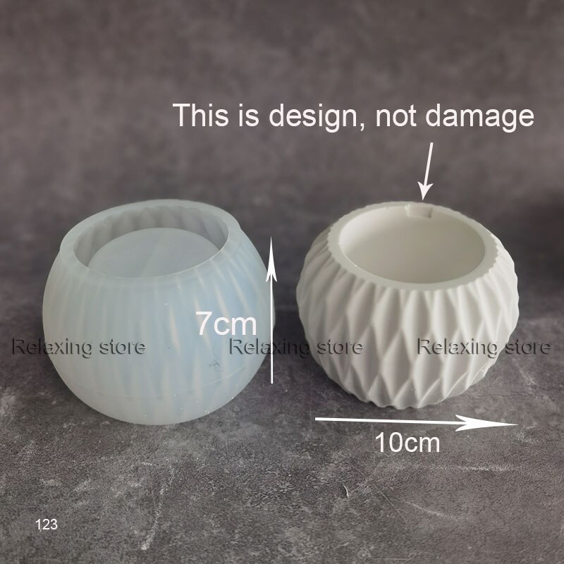 Round Flower Pot Concrete Planter Molds Square Cement Vase Silicone Mold Plaster Candle Cup Container Epoxy Resin Mould: F
