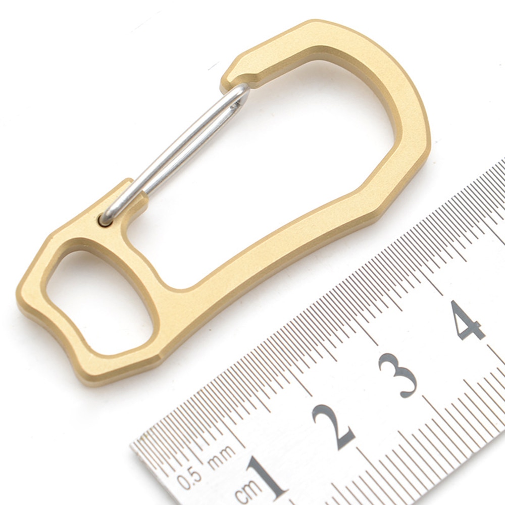 Solid Brass Carabiner Key Chain Ring Buckle Clip Snap Hook Handbag Clasp Multi Carry For Keychain Whistle Compass Camping Tool