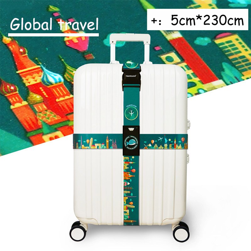 Luggage Strap Adjustable Travel Cross Belt Packing Suitcase Safe Buckle rope Baggage Belt Travel Accessories Colorful Safe Strap