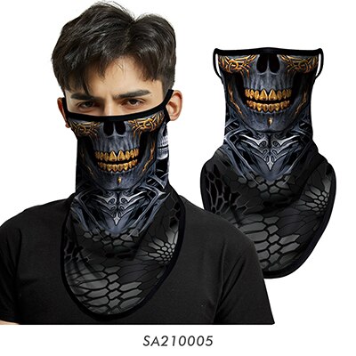 Motorrad Schädel Geist Balaclava Motorrad Gesicht Maske Abdeckung Hals Schal Moto Motorrad Bandana Kopf Schutz Stirnband Männer Frauen: Model 2