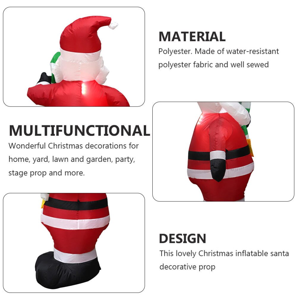 1 Set Inflatable Santa Claus Decor Prop Christmas Layout Decoration US Plug