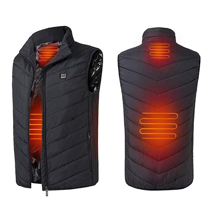 Winter Smart zelfopwarming Vest Katoen gevoerde Kleding Effen Kleur Mouwloos Vest mannen USB Opladen Plus Fluwelen jas heren