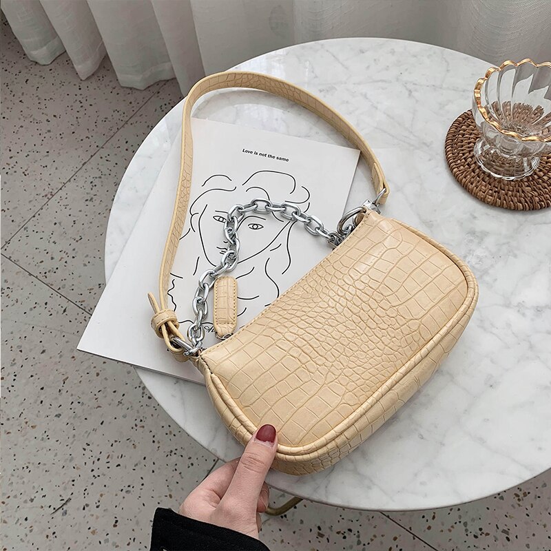 [BXX] Crocodile Pattern PU Leather Crossbody Bags For Women Spring Handbags and Purses Shoulder Messenger Bag HL588