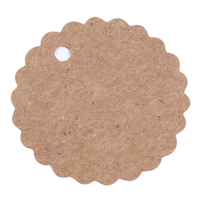 Etiquetas de papel Kraft para manualidades, etiquetas de hechas a mano, dijes de joyería, de boda redondos/etiquetas decorativas para galletas, 50 Uds.