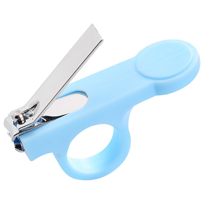 4Pcs Cartoon Baby Nail Care Set Cute Cartoon Child Scissors Infant Nail Clipper Daily Newborn Nail Shell Shear Manicure Kit: Single Blue